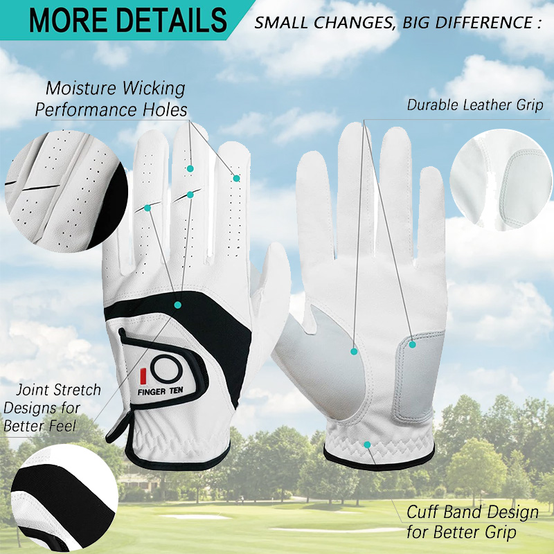 5 Pcs Golf Gloves Men Leather  - Golf Equipment Brands review and price